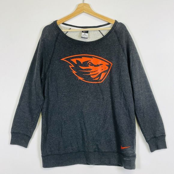 Oregon State‎ University Beavers Grey Logo Sweatshirt Top Pullover Womens Medium - Picture 1 of 6